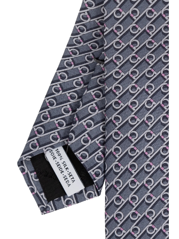 All-Over Gancini Logo Silk Tie