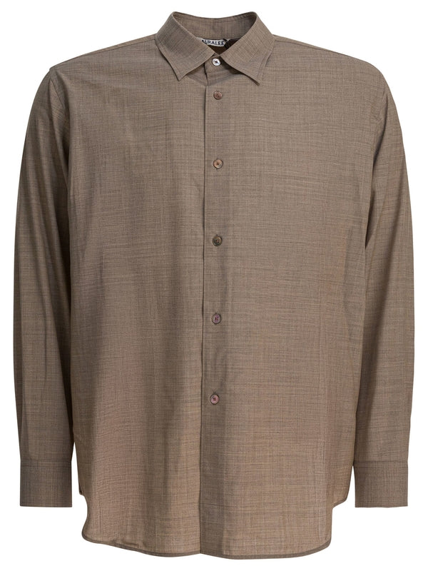 Auralee Super Fine Tropical Wool Beige Shirt
