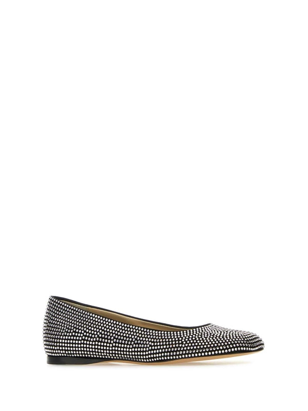 Toy Rhinestone Leather Flat Shoes