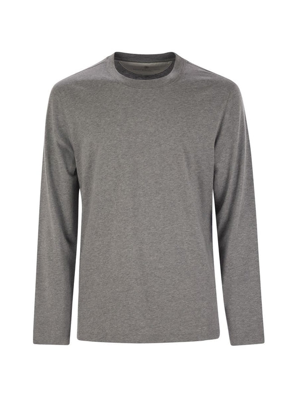 Crewneck Cotton Long Sleeve Top