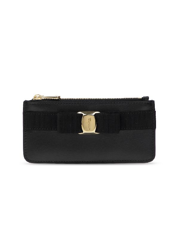 Bara Bow Black
  Leather Zipper Cardholder