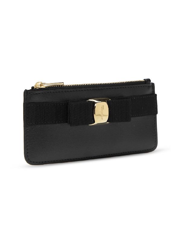 Bara Bow Black
  Leather Zipper Cardholder