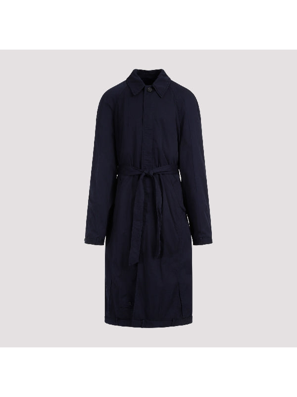 Belted Cotton Long Coat