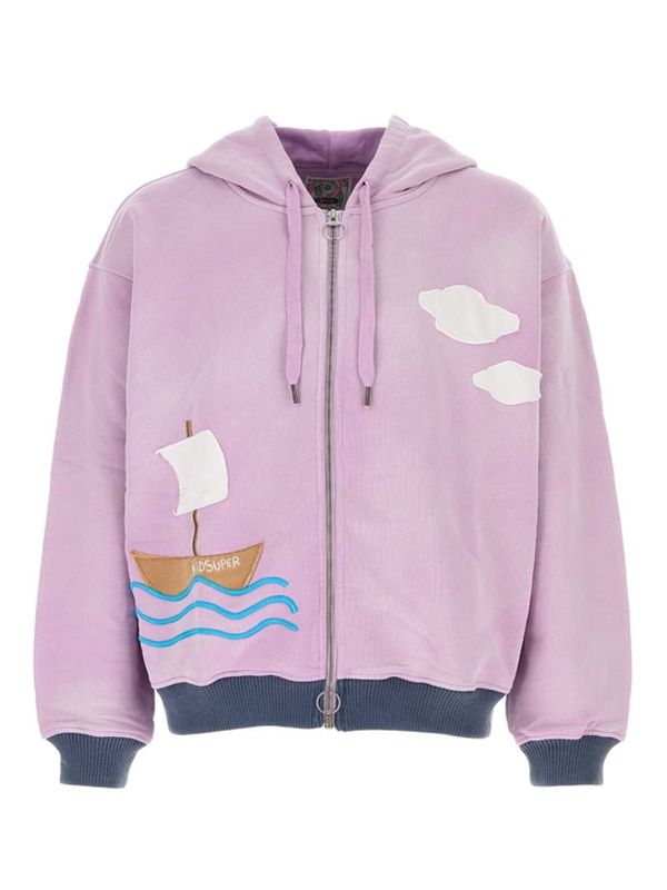 Boat Embroidered Cotton Hoodieie Zip-up