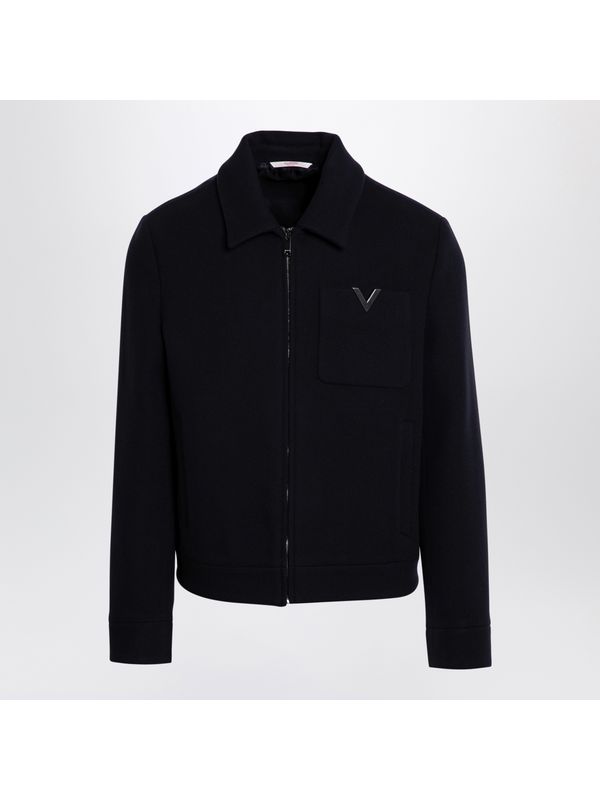 V Logo Wool Jacket