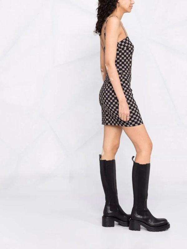 Monogram Chain Strap Mini Dress