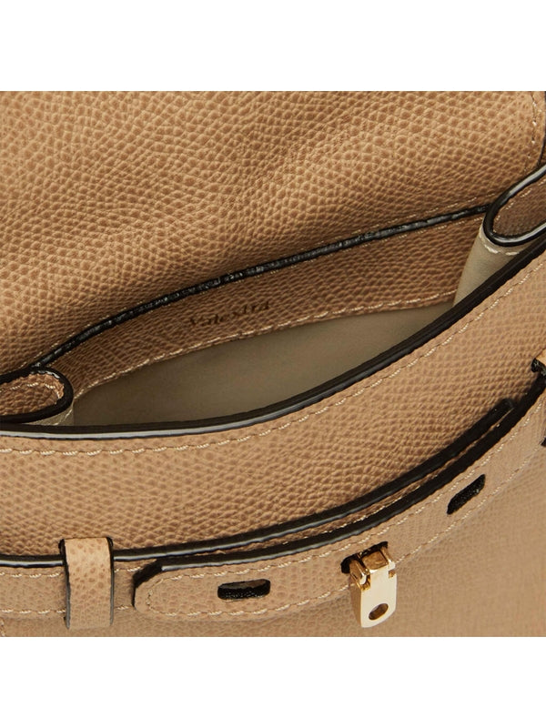 Buckle Detail Calfskin Shoulder Bag