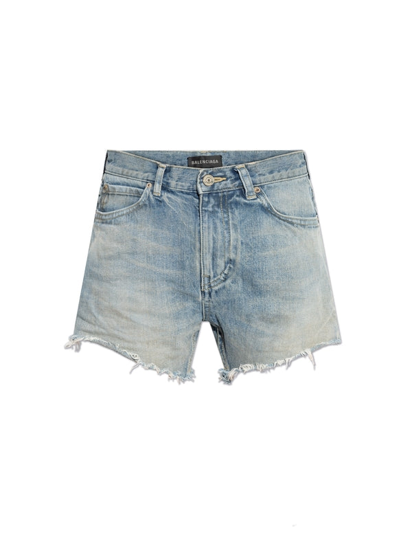 Back Logo
  Patch Frayed Denim Shorts