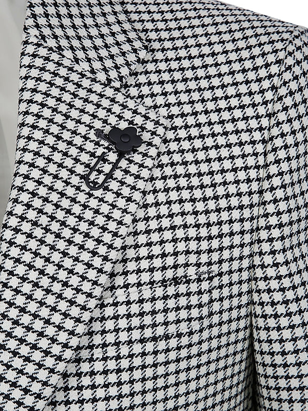 Boutonniere Check Pattern Jacket