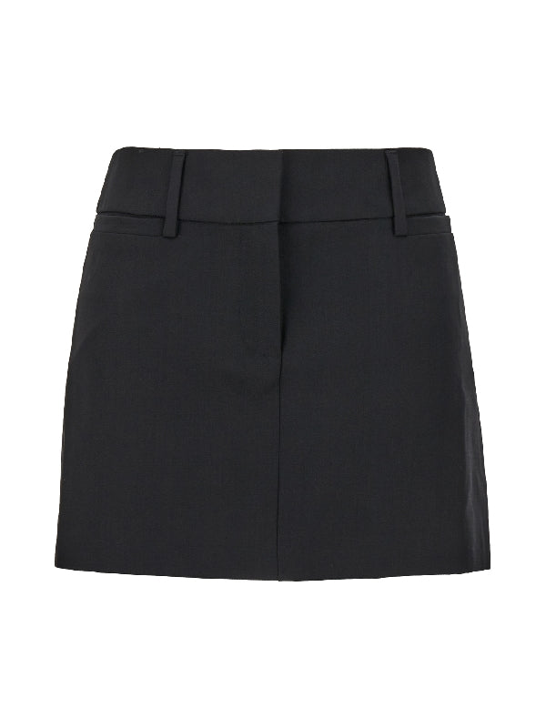 Black Virgin Wool Skirt