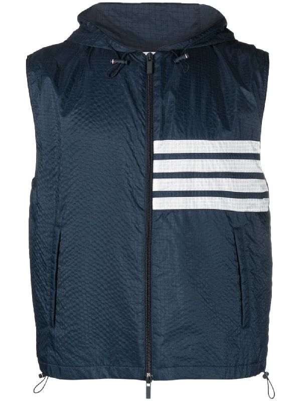 Diagonal Bar Nylon Hood Vest