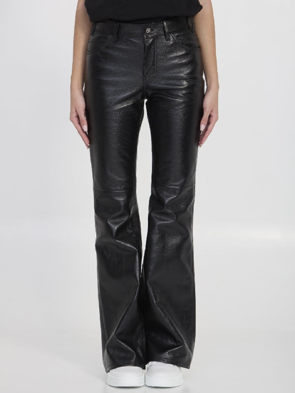 Flare Hem Lambskin Pants - Jente