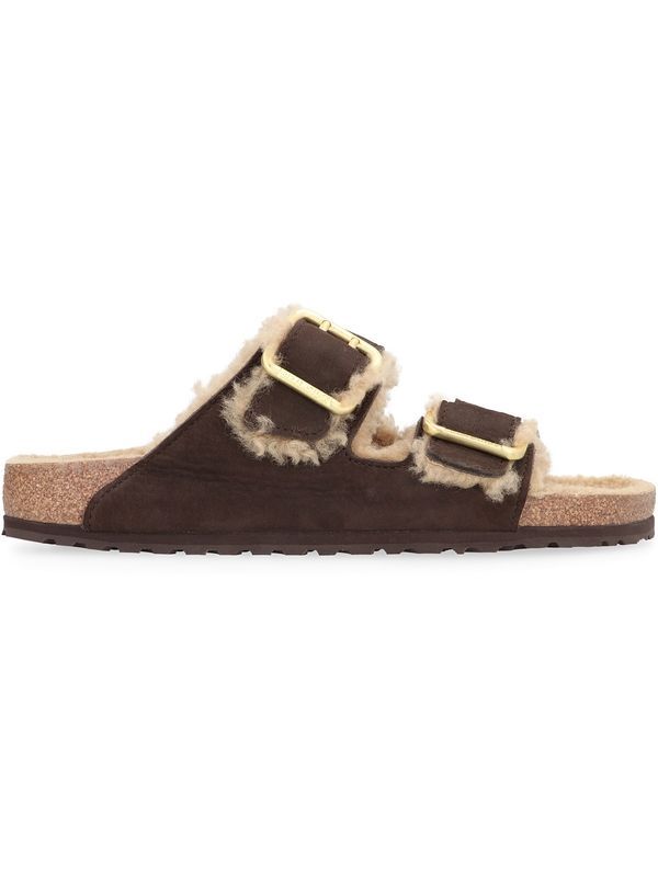 Arizona Buckle Shearling Leather Sandals