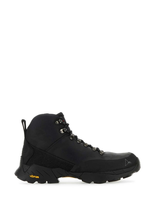 Roa Black Lace-Up Boots