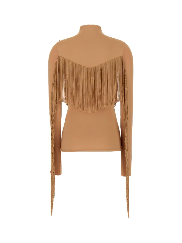 Wien Fringe Detail Mock-Neck Knit