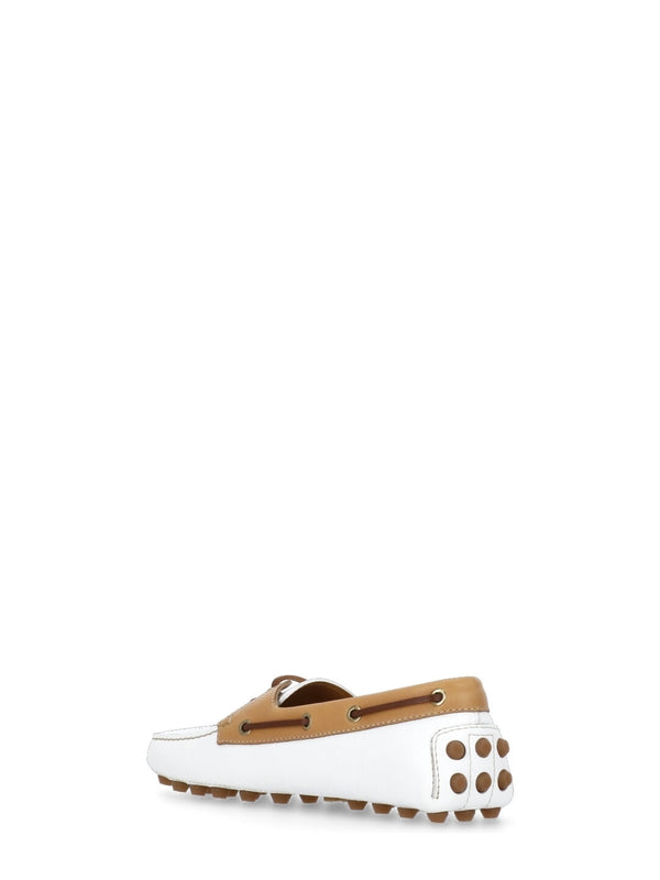 Contrast Leather Driving Shoes