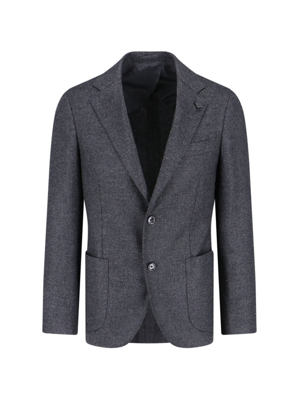 LARDINI - Boutonniere Wool Single Blazer - Jente