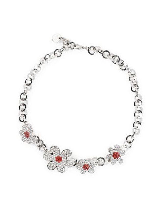 Rhinestone Flower Chain
  Necklace