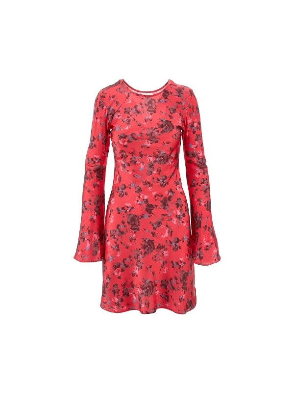 覆盆子花朵连衣裙