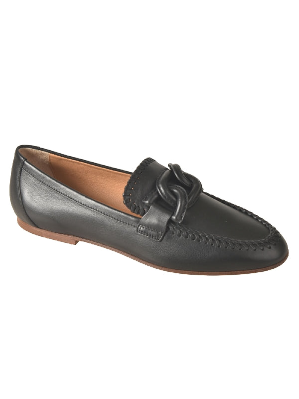 Chain Link Leather Loafers