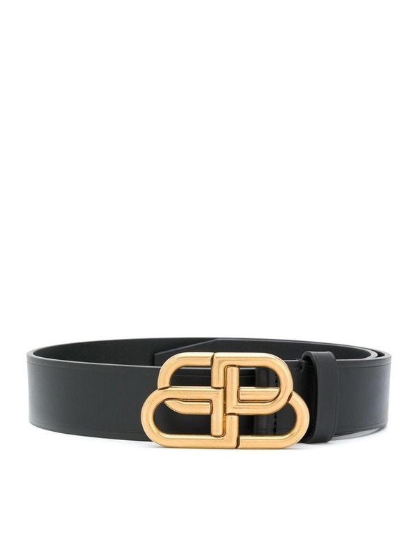 BB logo buckle leather belt