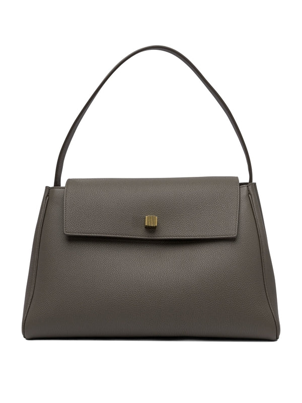 Square Decorated Leather Shoulder Bag