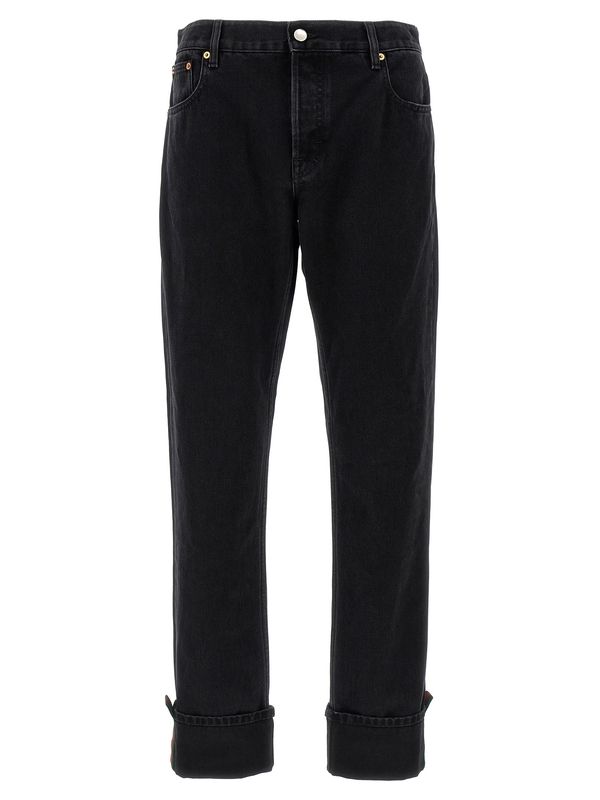 Back Logo Patch Denim Pants