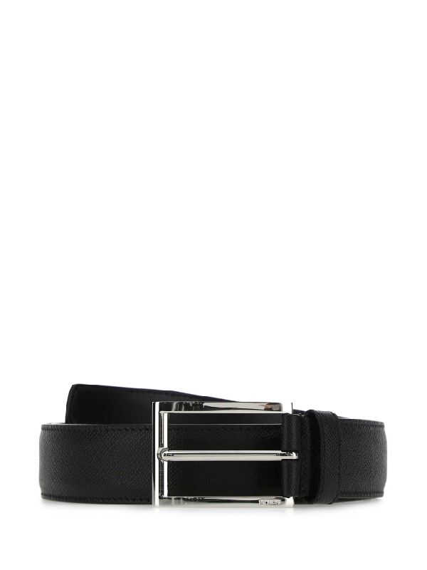 Black Saffiano Leather Belt