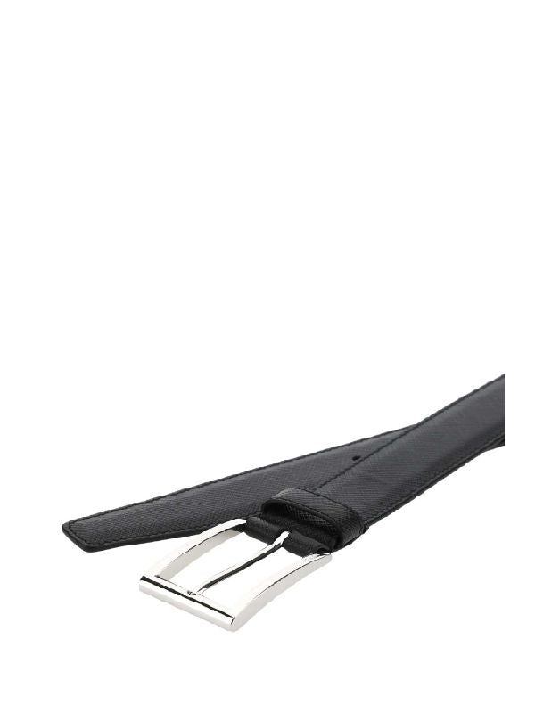 Black Saffiano Leather Belt