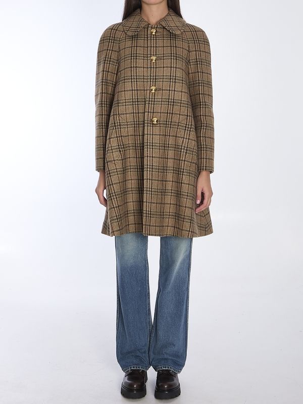 Victoire Check Wool Coat