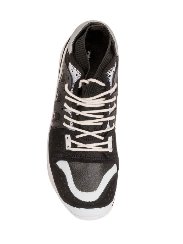 Black Logo Mid-Top Sneakers