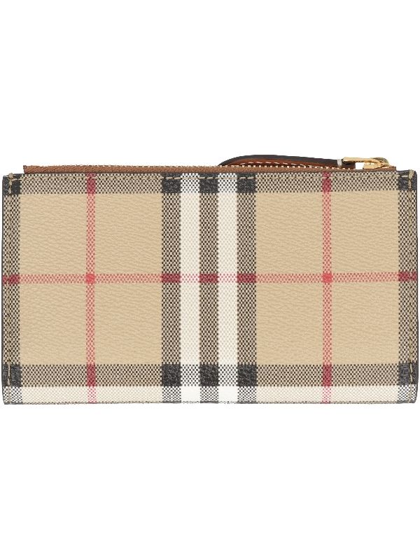 Beige Check Bifold Wallet