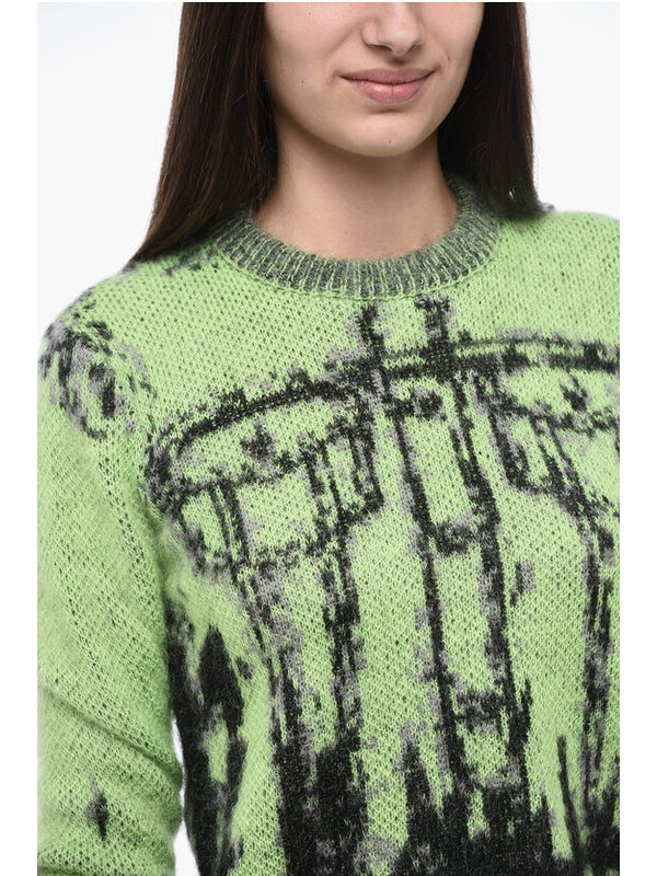 Trompe-L'Oeil Mohair Blend Crop Knit