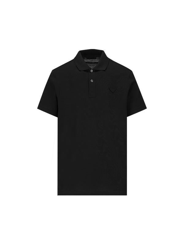 Triangle Patch Cotton Polo Shirt