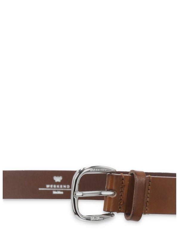 Vezzano Metal Logo Leather Belt