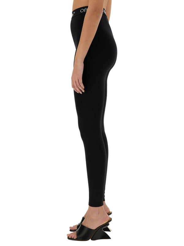 Logo Banded Nylon Blend Leggings