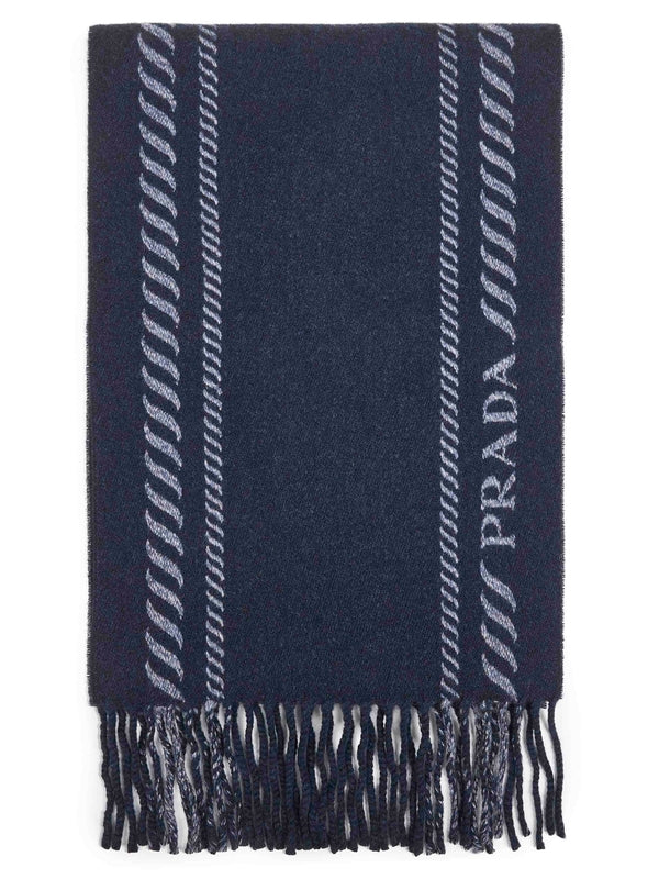 Prada Navy Wool Mufflers