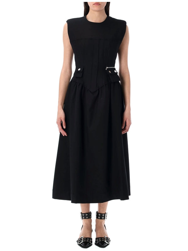 Cotton Blend Sleeveless Dress