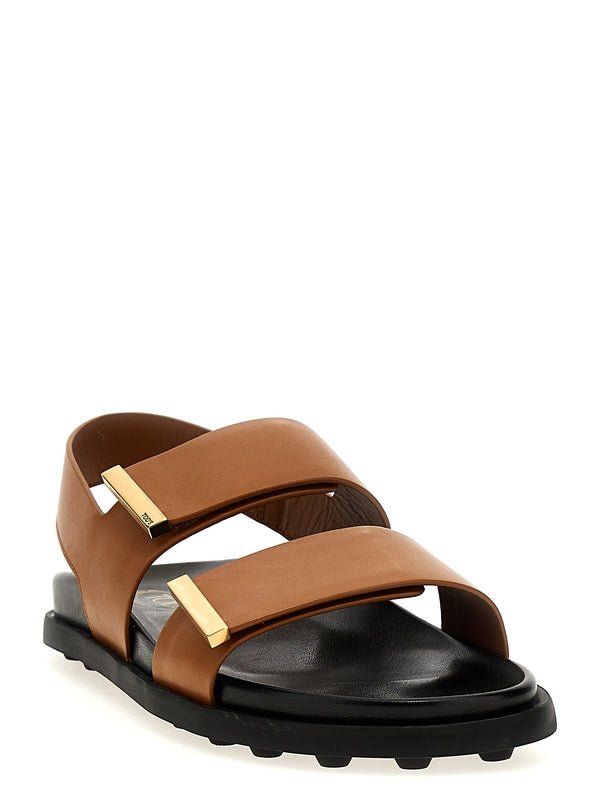 Double Metal
  Strap Leather Sandals