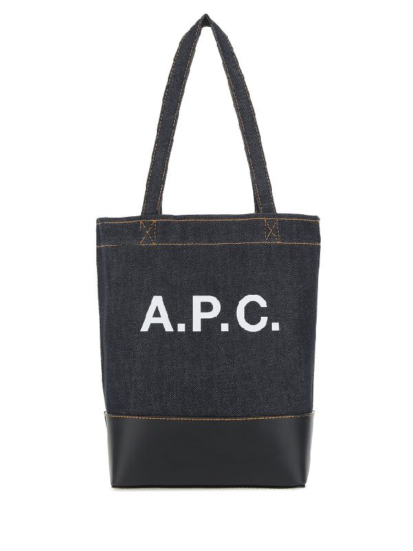 Axel Logo Printing Denim
  Leather Tote Bag