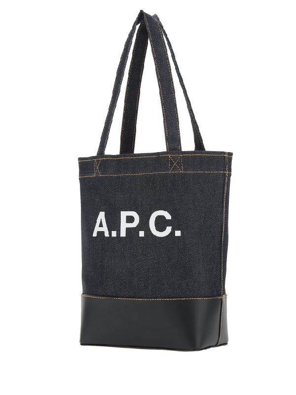 Axel Logo Printing Denim
  Leather Tote Bag