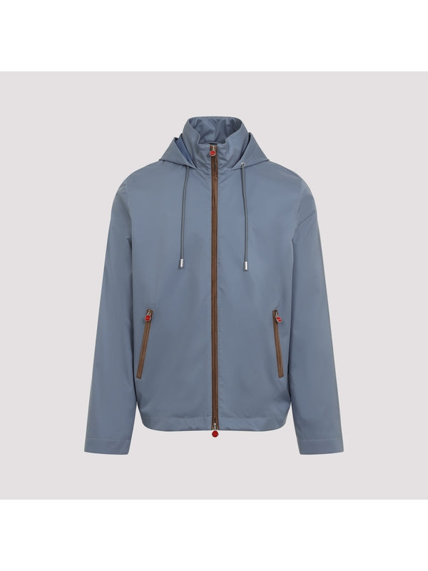 Logo Zipper Drawstring Hood Jacket