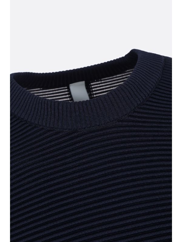 Ribbed Crewneck Short Sleeve Knit