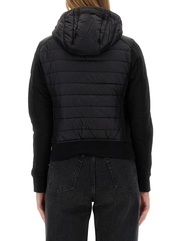 Caelie Logo Patch Nylon Puffer Cardigan