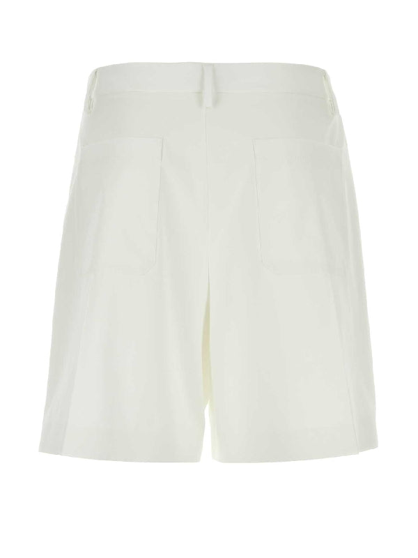 White Cotton Bermuda
  Shorts