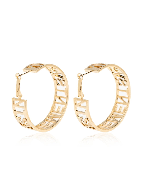 Logo Detail Gold Hoop Earrings