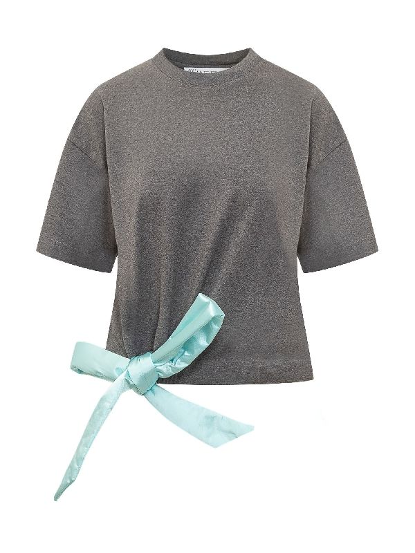 Bow Strap Decor Crop T-Shirt