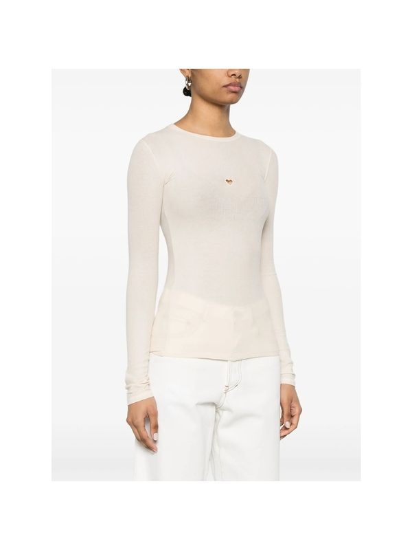 Heart Cut-out Crewneck Long-sleeve
