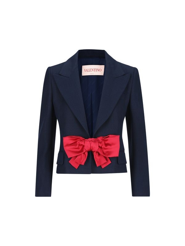 Bow Detail Single Breasted Jacket