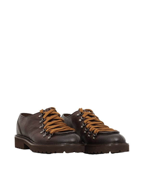 Brown Calfskin Lace-Up Shoes